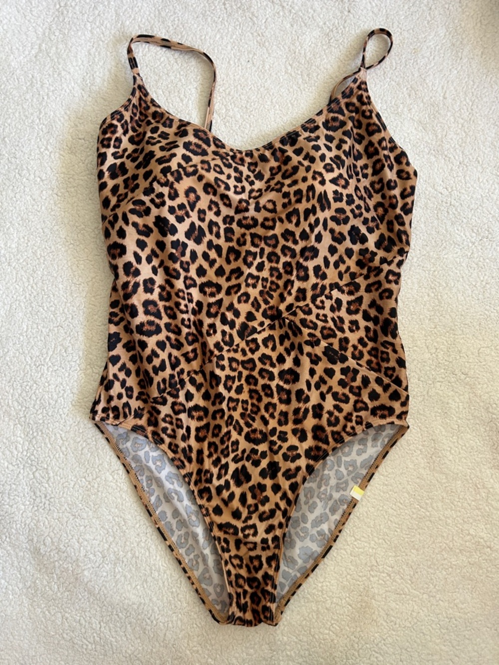 summersalt Leopard Print One-Piece Swimsuit in Tan and Black